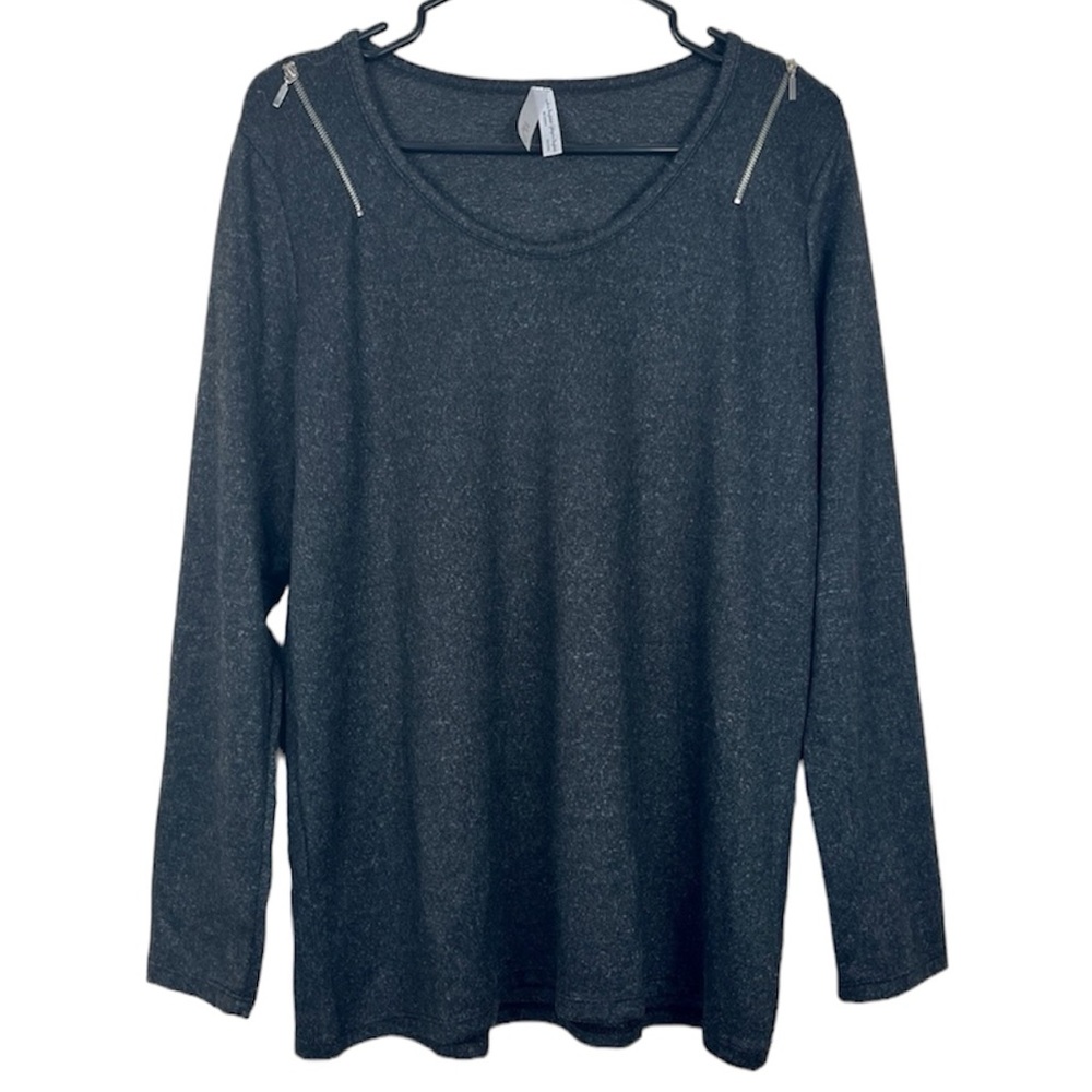 NWT 2 Dye 4 Long Sleeve Top w/ Zippers Size L